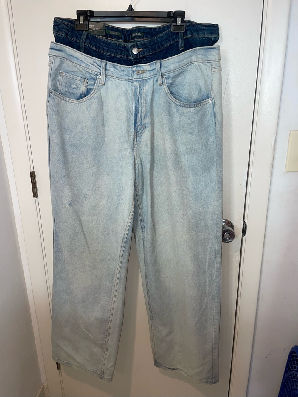 Wild Fable double waistband 90s relaxed fit jeans layered denim baggy sz 17/31